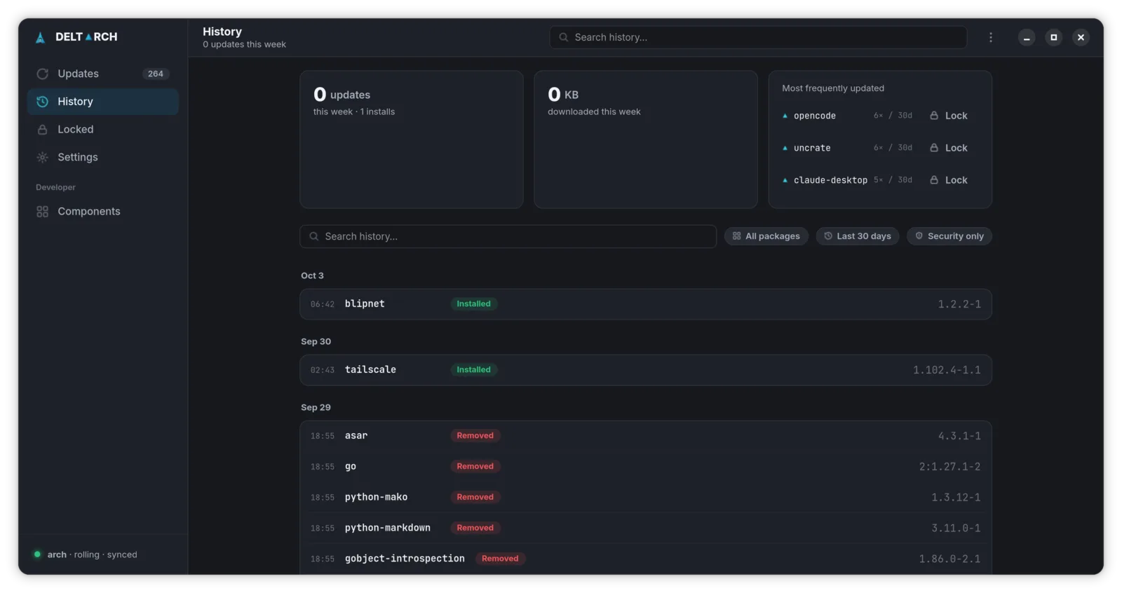 A searchable record of your system
